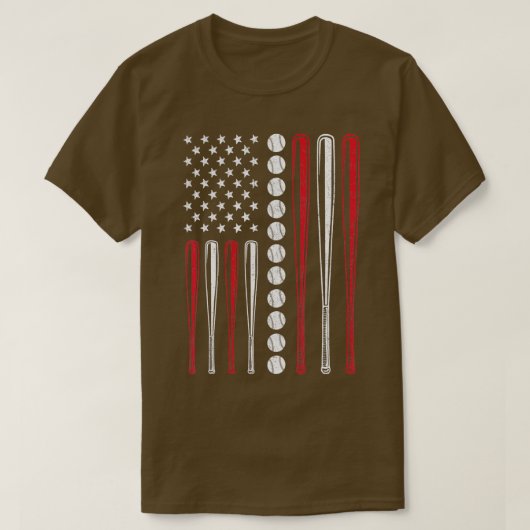 T-shirt American Flag Baseball eam Cadeaux Hommes garçons  (Design devant)