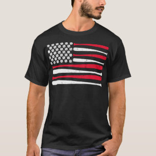 T-shirt American Flag Baseball Etats-Unis Vintage Baseball