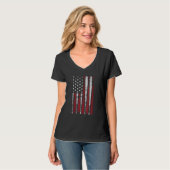 T-shirt American Flag Baseball Red White Blue 4th of July  (Devant entier)
