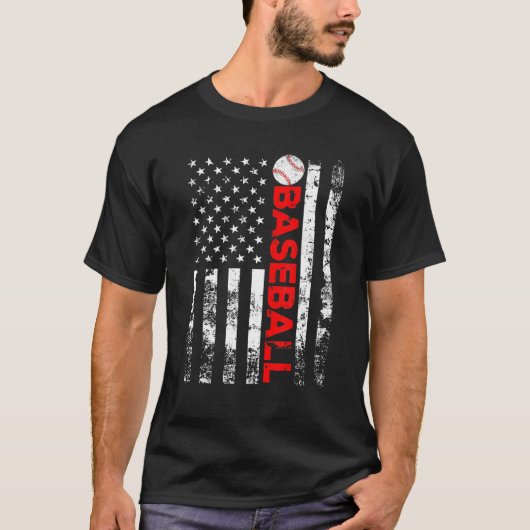 T-shirt American Flag Baseball Team Cadeau (Devant)