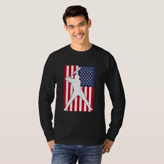 T-shirt American Flag Baseball Team Cadeau (Devant entier)