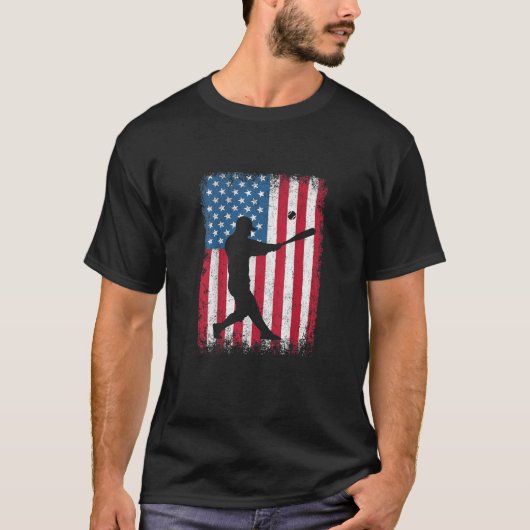 T-shirt American Flag Baseball Team Cadeau pour Hommes Gar (Devant)