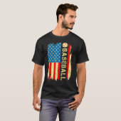 T-shirt American Flag Baseball Team Cadeaux Hommes garçons (Devant entier)