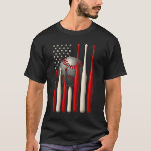 T-shirt American Flag Baseball USA Vintage Baseball Sport