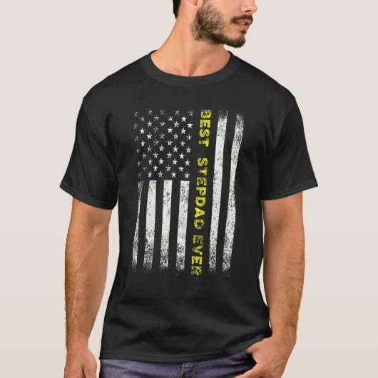 T-shirt American Flag Best Stepdad Ever Fathers Day Step D (Devant)
