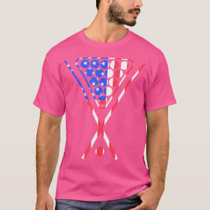 T-shirt American Flag Billiards Pool Cue Et Rack