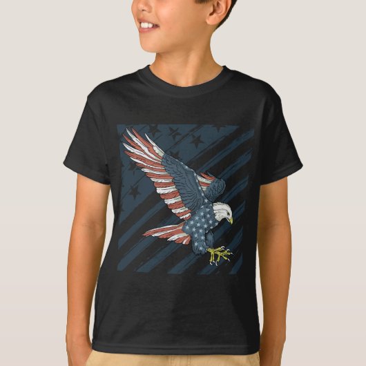 T-shirt American Flag Bird US Patriotic Bald Eagle (Devant)