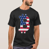T-shirt American Flag Bitcoin BTC Crypto Mens Saying (Devant)