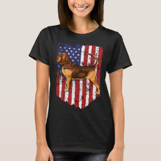 T-shirt American Flag Bloodhound 4th Of July USA