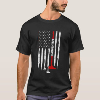 T-shirt American Flag Bois de charpentier