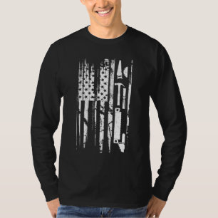 T-shirt American Flag Bois de charpentier