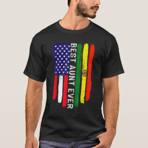 T-shirt American Flag & Bolivia Drapeau Meilleure tante Fa