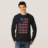 T-shirt American Flag Bowling Bowler Pour Bowling Team (Devant entier)