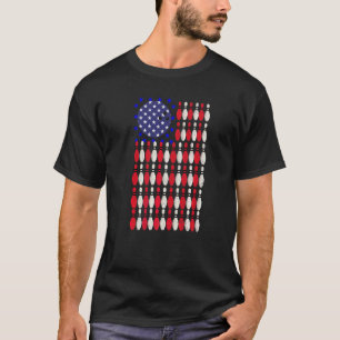 T-shirt American Flag Bowling Player Bowler