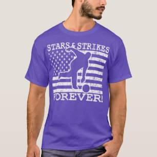 T-shirt American Flag Bowling USA Patriotic Bowler Stars a