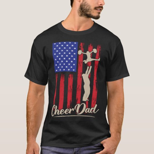 T-shirt American Flag Cheer Dad 4th of July Patriotic Prou (Devant)