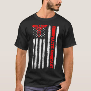 T-shirt American Flag Chiropractic Assistant Médicale Chi