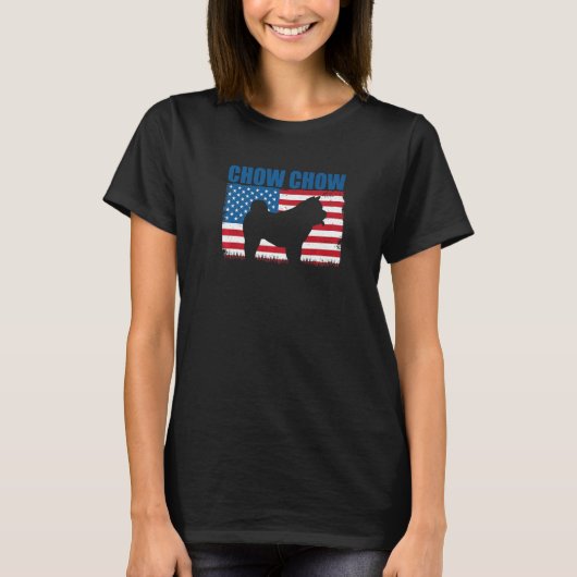T-shirt American Flag Chow Chow (Devant)