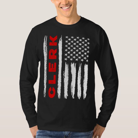 T-shirt American Flag Clerk US USA Flag (Devant)
