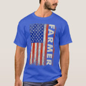 T-shirt American Flag Country Ranch Farmer Life Farming (Devant)