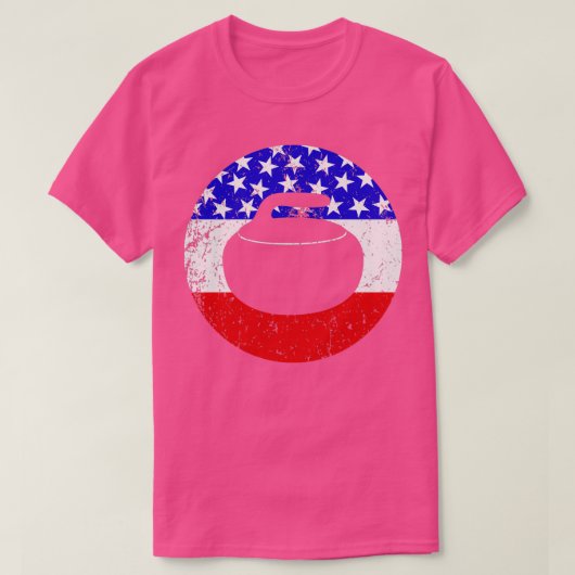 T-shirt American Flag Curling 2 (Design devant)