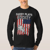 T-shirt American Flag Daddy Hockey USA Patriotic 4th Of Ju (Devant)
