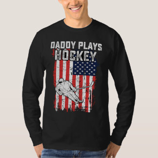 T-shirt American Flag Daddy Hockey USA Patriotic 4th Of Ju