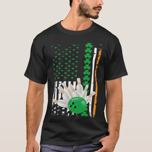 T-shirt American Flag DayIrish American Bowling Flag for U (Devant)