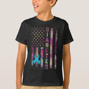 T-shirt American Flag Diabetes Sensibilisation Support Tie