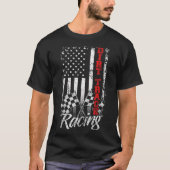 T-shirt American Flag Dirt Track Racing Voiture Vélo Pilot (Devant)