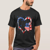 T-shirt American Flag Dog Cat Paw 4th Of July Independenc (Devant)