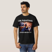 T-shirt American Flag Donald Trump Fighting Lover Support (Devant entier)