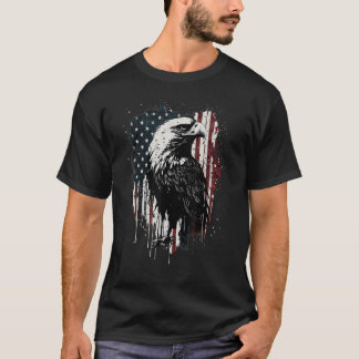 T-shirt American Flag Eagle 4th Of July Independence Day P
