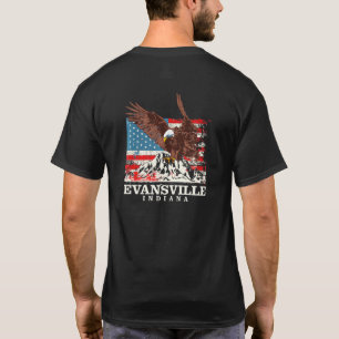 T-shirt American Flag Eagle Evansville Patriotique Indiana
