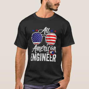 T-shirt American Flag Engineer 4 juillet Patriotic Men W