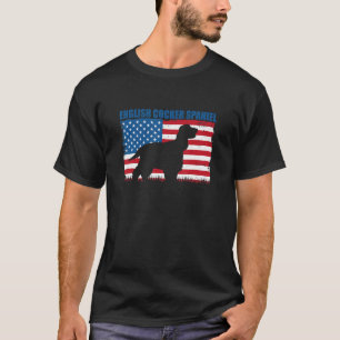 T-shirt American Flag English Cocker Spaniel