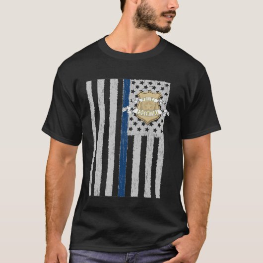 T-shirt American Flag Essential Police Law Enforcement Pat (Devant)