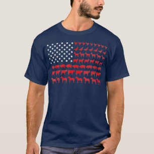 T-shirt American Flag Farmer Agriculture Animaux