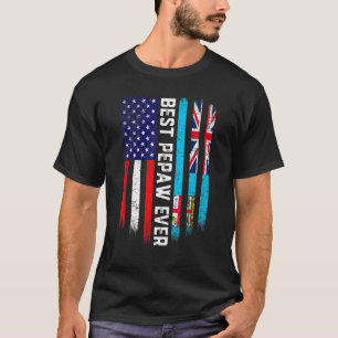 T-shirt American Flag & Fiji Flag Meilleure famille Pepaw 