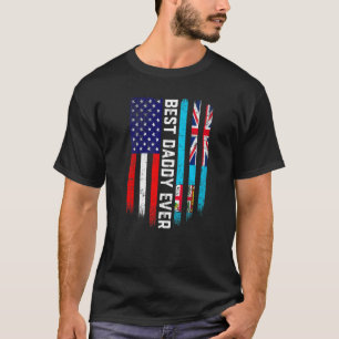 T-shirt American Flag & Fiji Flag Meilleure famille pour p