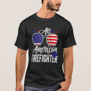 T-shirt American Flag Firefighter 4 juillet Patriotic Me