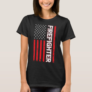 T-shirt American Flag Firefighter États-Unis