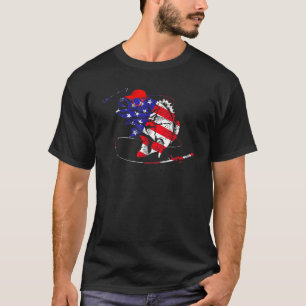 T-shirt American Flag Fish Happy Usa Independence Day July