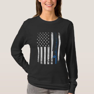 T-shirt American Flag Fishing - Pêche Vintage