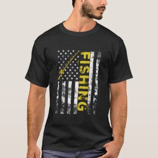 T-shirt American Flag Fishing Rod Usa Patriotic