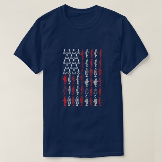 T-shirt American Flag Fishing T shirt, Bass Pro Fish 4th O (Design devant)