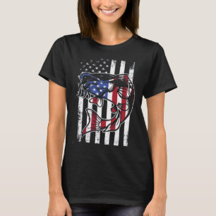 T-shirt American Flag Fishing Vintage USA Bass Presents