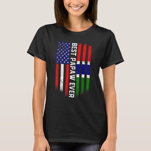 T-shirt American Flag & Gambia Drapeau Meilleure famille P (Devant)