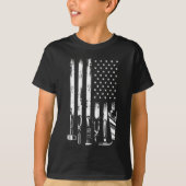 T-shirt American Flag Garage Tools Fier Carpenter USA (Devant)