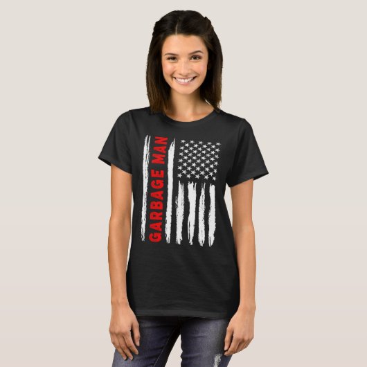 T-shirt American Flag Garbage Man US USA Flag (Devant entier)
